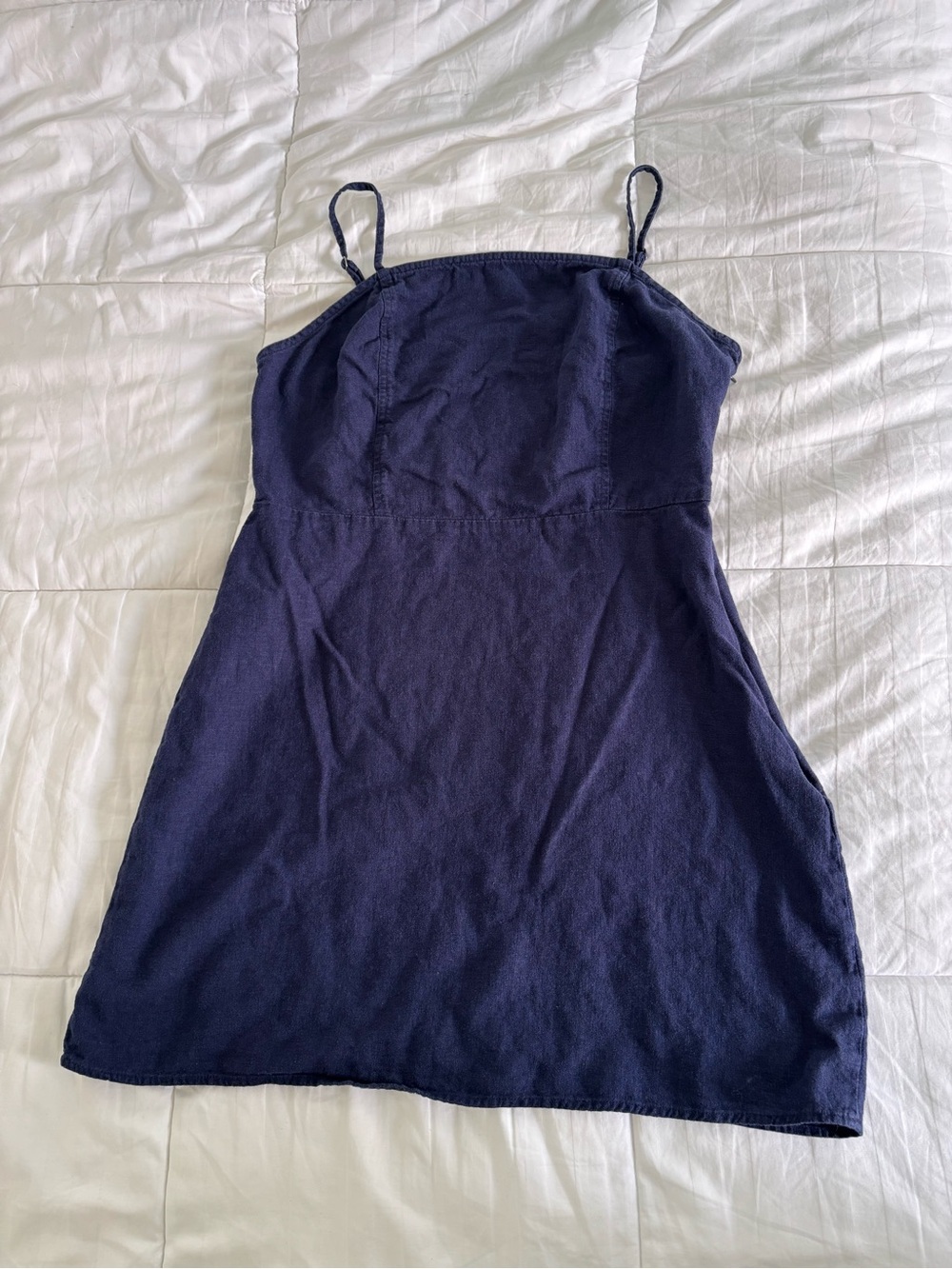 bp Navy Linen Mini Dress